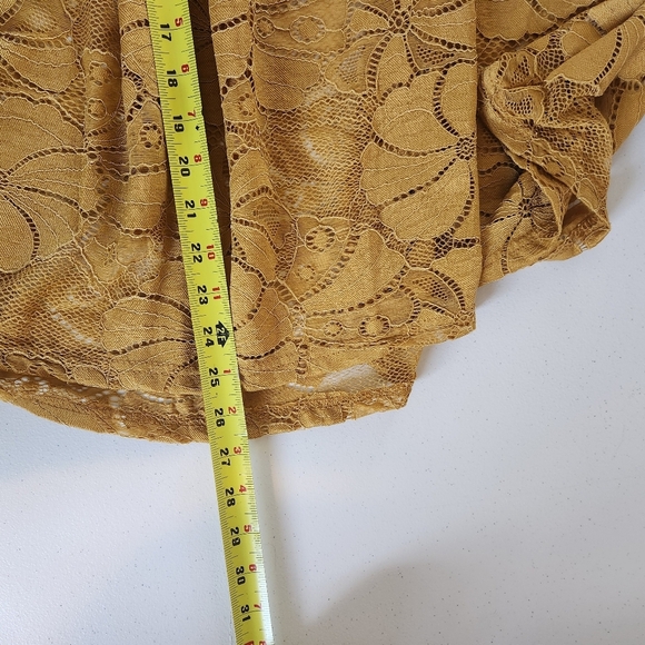 Ultra Pink Mustard Yellow Off Shoulder Lace Boho Top New Plus Size 26/28 4X - Picture 9 of 10